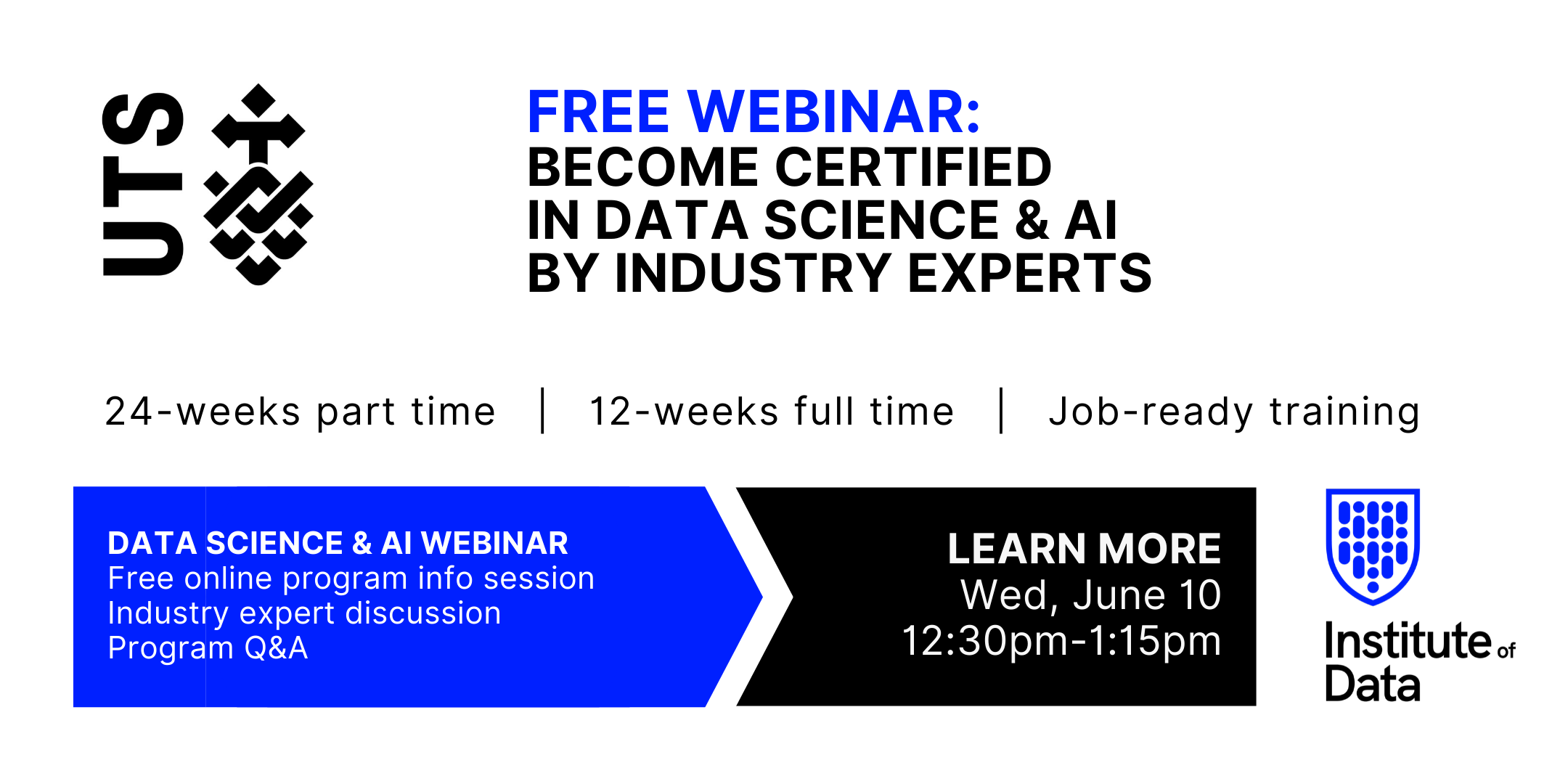 Institute of Data - Data Science Program - Online Info Session - June 10