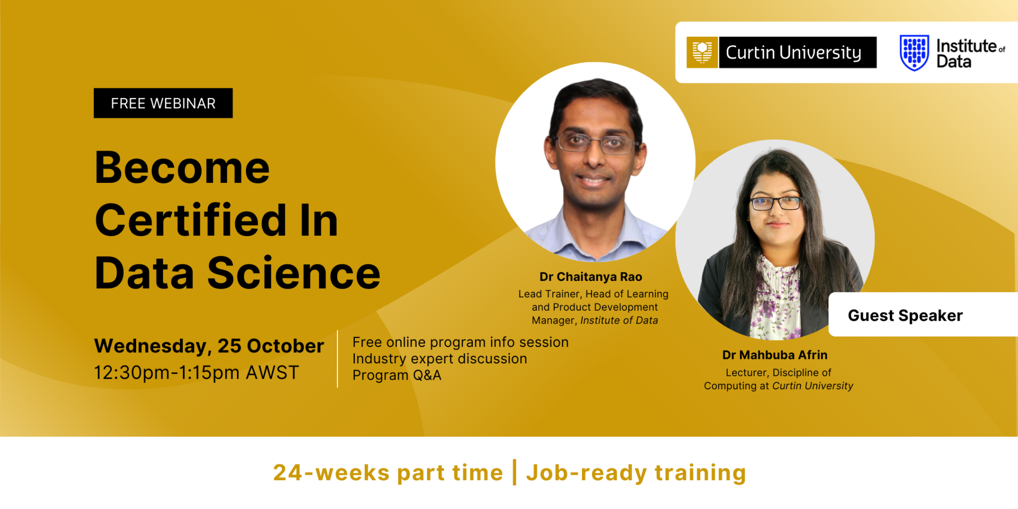 Curtin x IOD Data Science Program Online Info Session